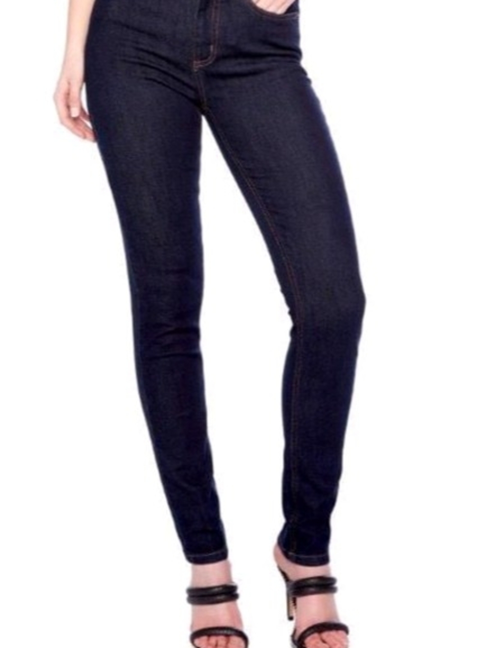 Women's Dark Blue Skinny Jeans - High-Rise Stretch